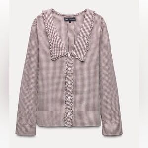 Zara Peter Pan collar gingham shirt